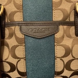 Coach bag tan and green